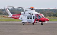 G-CILN @ EGFH - Visiting HM Coastguard rescue helicopter (Rescue 187) taxying after taking on fuel. - by Roger Winser