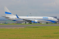 SP-ENT @ EGFF - 737-8AS, Warsaw based, call sign Enterair 532P, previously N1786B, EI-CSM, VR-BIB, VT-SGO, M-ABGY, seen landing on runway 12, out of Dublin.