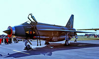 XR754 @ EGCN - English Electric F.6 Lightning [95219] (Royal Air Force) RAF Finningley~G 30/07/1977. From a slide. - by Ray Barber