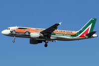 EI-DSW @ LLBG - Colorful livery for Alitalia. Flight from Roma, final on runway 30 - by ikeharel
