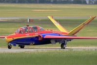 F-GSYD @ LFPB - Fouga CM-170 Magister, Taxiing to Parking area, Paris-Le Bourget (LFPB-LBG) Air show 2015 - by Yves-Q