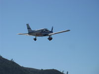 N16497 @ SZP - 1973 Piper PA-28-235 CHEROKEE CHARGER, Lycoming O-540-D4B5 235 Hp, takeoff climb Rwy 22 after wind shift - by Doug Robertson