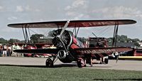 N32KP @ KOSH - CLOSE UP VIEW of John Klatt's Waco ATO (with modified Jet Engine on bottom) just after airshow at EAA AirVenture 2015. - by Chris Leipelt