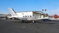 N9123V @ KRHV - California-based 1987 Piper Malibu sitting in front of the Aerial Avionics hangar for light maintenance at Reid Hillview Airport, San Jose, CA. - by Chris Leipelt