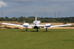 G-OOON @ X5FB - Piper PA-34-220T Seneca III , taxiing for departure, having flown the pilot of G-BJST to Fishburn for the newly painted Harvard T-6's return to Duxford. August 29th 2015. - by Malcolm Clarke