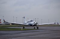 G-BZLH @ EGNM - outside Multiflight hanger, ready for next sortie, - by Jez-UK