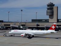 HB-IOL @ LSZH - view out from terrace with Swiss A321 HB-IOL about to leave, - by Jez-UK