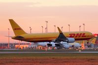 G-DHLF @ EDDP - Arrival on rwy 26L in todays first sunlight.... - by Holger Zengler