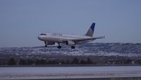 N460UA @ KBIL - United Airbus about to touch down KBIL - by Daniel Ihde