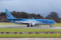 G-TAWP @ EGCC - rollout and reverse thrust on a wet runway 23r, - by Jez-UK