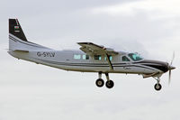G-SYLV @ EGFH - Grand Caravan, Skydive Swansea, previously N40753, EC-IEV, D-FAAH, UR-CEGC, D-FAAH, seen landing on runway 28 after dropping a stick of x10 Parachutists.