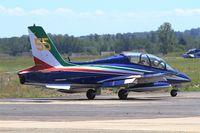 MM55053 @ LFSX - Italian Air Force Aermacchi MB-339PAN, N°55 of Frecce Tricolori Aerobatic Team 2015, Taxiing to holding point, Luxeuil-Saint Sauveur Air Base 116 (LFSX) Open day 2015 - by Yves-Q