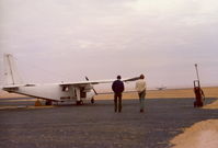 G-AYJK - Bu Hasa airstrip in Abu Dhabi, early 1970s.

This aircraft was chartered from Gulf Air by the Abu Dhabi Petroleum Company in the 1970s for staff transport around the Emirate. - by An ADPC staff member