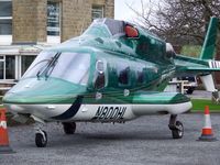 N800HL @ EGNP - parked outside Coneypark Heliport, Leeds, UK, rotors and parts missing, - by Jez-UK