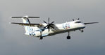 G-JEDT @ EGPH - Flybe Dash 8Q-402 Landing runway 06 - by Mike stanners