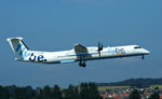 G-JEDU @ EDI - Flybe Dash 8 landing runway 06 - by Mike stanners