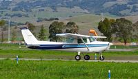 N4888L @ O69 - Locally-based 1980 Cessna 152 taxing out for departure at Petaluma Municipal Airport, Petaluma, CA. - by Chris Leipelt