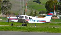 N516PU @ O69 - Locally-based 1983 Piper PA-28-161 taxing back to its hangar after some VFR flying at Petaluma Municipal Airport, Petaluma, CA. - by Chris Leipelt