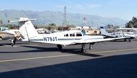 N79JT @ KRHV - T-tail Piper twin at KRHV - by adenhart