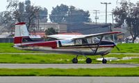 N4028D @ KRHV - Locally-based 1957 Cessna 182A rolling out runway 31R at Reid Hillview Airport, San Jose, CA. - by Chris Leipelt