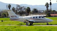 N277G @ KRHV - Wild Horses Aviation LLC (Whitefish, MT) Eclipse EA500 landing runway 31R at Reid Hillview Airport, San Jose, CA. - by Chris Leipelt