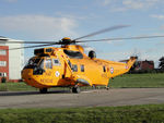 XZ591 - Sea King HAR.3, callsign Rescue 131, of 202 Squadron at RAF Boulmer on a visit to the Cumberland Infirmary in the Summer of 2003. - by Peter Nicholson