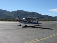 N8221V @ SZP - 1966 Cessna 180H, Continental O-470-R 230 hp, taxi to Rwy 22 - by Doug Robertson