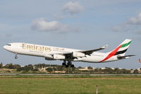 A6-ERM @ LMML - A340 A6-ERM Emirates Airlines - by Raymond Zammit