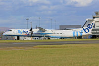 G-ECOO @ EGFF - Dash 8, Flybe,  callsign Jersey 7PR, previously C-FUOH, seen departing runway 30 en-route to Belfast City.