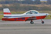 G-AYWM @ EGFH - Airtourer, Gloucester Staverton based, seen taxxing in.