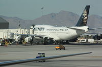 TF-AAK @ LAS - 2003 Boeing 747-428, c/n: 32868, Iron Maiden arriving in Las Vegas, ex F-GITH - by Timothy Aanerud