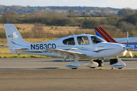 N583CD @ EGFH - SR22 GTS, Haverfordwest based, previously N593CD, frequent visitor to EGFH, parked up.