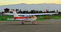 N64023 @ KRHV - Locally-based 1975 Cessna 172M taxing out for a local departure with the sunset at Reid Hillview Airport, San Jose, CA. - by Chris Leipelt