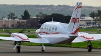 N300CG @ KRHV - Locally-based 1978 Cessna 414A taxing out for the final time at Reid Hillview Airport, San Jose, CA. It was sold shortly before and this is the ferry flight where it will go to a new home in So-Cal. - by Chris Leipelt