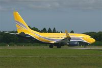 F-GZTE @ LFRB - Boeing 737-73S, Taxiing to holding point rwy 25L, Brest-Bretagne Airport (LFRB-BES) - by Yves-Q
