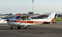 N734DA @ KRHV - Locally-based 1977 Cessna 172N parked at its tie down at Reid Hillview Airport, San Jose, CA. - by Chris Leipelt
