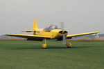 G-BKUR @ X5FB - Piel CP-301A Emeraude takes off from Fishburn Airfield, August 2006. - by Malcolm Clarke