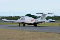 F-AZLT @ LFRU - Morane-Saulnier MS-760A, Taxiinf to holding point rwy 05, Morlaix-Ploujean airport (LFRU-MXN) air show 2014 - by Yves-Q
