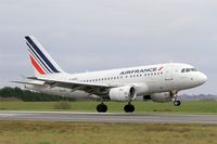 F-GUGE @ LFRB - Airbus A318-111, Landing rwy 25L, Brest-Bretagne Airport (LFRB-BES) - by Yves-Q
