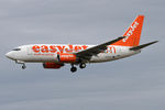 G-EZJY @ EGNT - Boeing 737-73V on approach to 25 at Newcastle Airport, September 2008. - by Malcolm Clarke