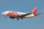 G-CELO @ EGNT - 737-33A(QC) on approach to 25 at Newcastle Airport, September 2007. - by Malcolm Clarke