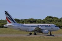 F-GUGN @ LFRB - Airbus A318-111, Take off run rwy 07R, Brest-Bretagne airport (LFRB-BES) - by Yves-Q