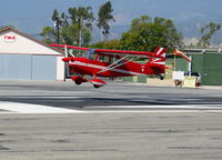 N5063Y @ SZP - Locally-based 1979 Bellanca 8KCAB Super Decathalon flaring for landing @ Santa Paula Airport (Ventura County), CA - by Steve Nation