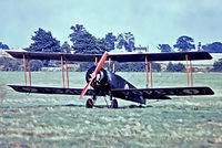 G-ADEV @ EGTH - Avro 504K (R3/LE/61400] Old Warden~G 30/06/1974. From a slide. - by Ray Barber