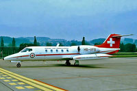 HB-VFB @ LSZH - Learjet 35A [35A-145] (Swiss Air Ambulance) Zurich~HB 10/08/1981. From a slide. - by Ray Barber