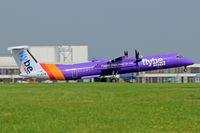 G-JEDW @ EGFF - Dash 8, FlyBe, call sign Jersey 284, previously C-CFBW, seen departing runway 12 en-route to Belfast city. - by Derek Flewin