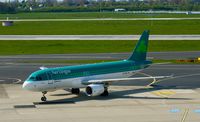 EI-DVE @ EDDL - Aer Lingus, is here taxiing to the gate at Düsseldorf Int'l(EDDL) - by A. Gendorf