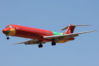 OY-RUE @ LMML - McDonnell Douglas MD-83 OY-RUE Danish Air Transport in special colours - by Raymond Zammit
