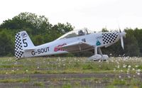 G-SOUT @ EGFH - Visiting RV-8 aircraft with recently applied Team Raven formation position number on the fin (Raven 5). - by Roger Winser
