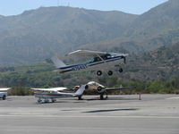 N704UT @ SZP - 1976 Cessna 150M, Continental O-200 100 Hp, takeoff climb Rwy 22 - by Doug Robertson